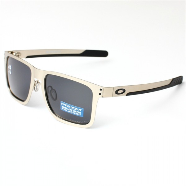 Oakley Holbrook Metal Gold Frame Polarized Black Lense Sunglasses