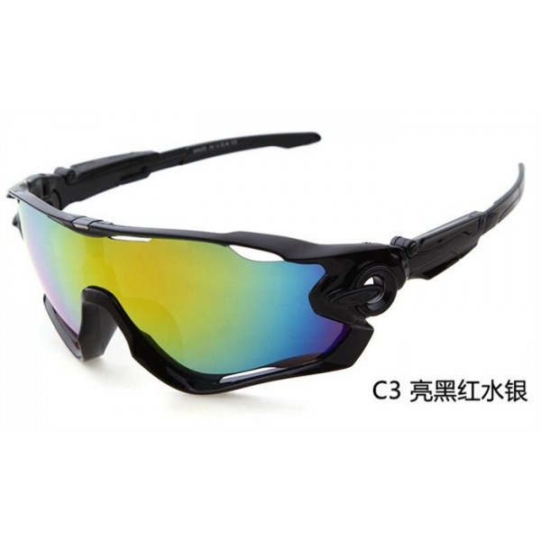 Oakley Jawbreaker black frame fire yellow lens Sunglasses