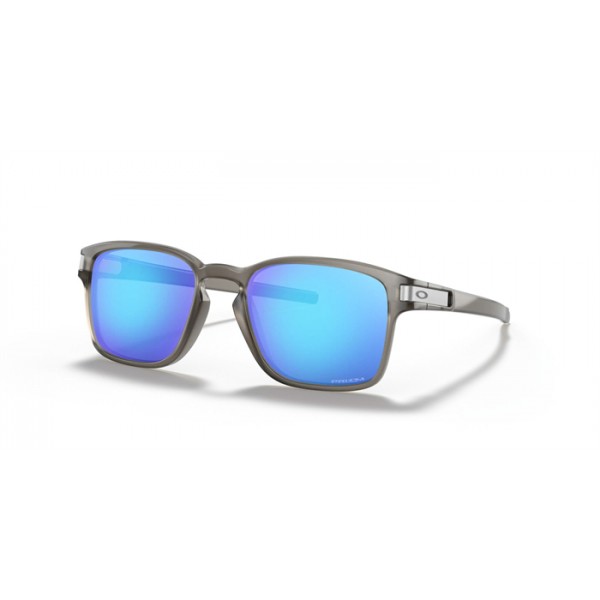 Oakley Latch Square Low Bridge Fit Matte Grey Ink Frame Prizm Sapphire Lens Sunglasses