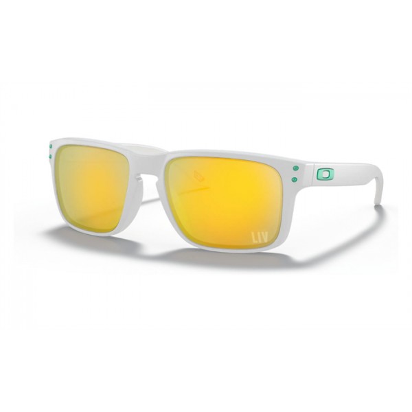 Oakley Limited Edition Super Bowl Liv Holbrook Matte White Frame Prizm 24k Polarized Lens Sunglasses