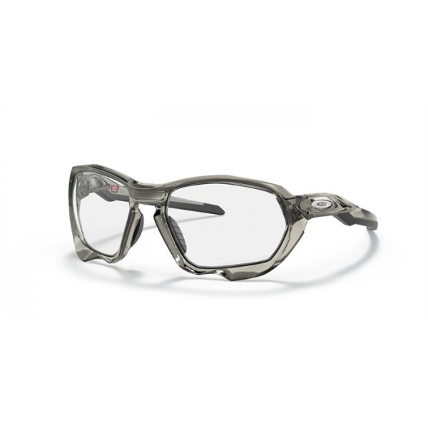 Oakley Plazma Low Bridge Fit Gray Frame Clear To Black Iridium Photochromic Lens Sunglasses