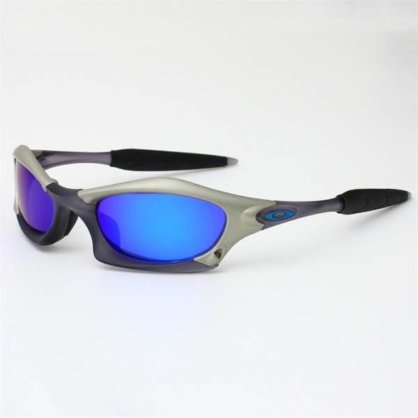 Oakley Splice Black Frame Polarized Dark Blue Lense Sunglasses