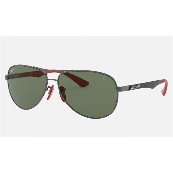 Ray Ban Scuderia Ferrari Collection Green Classic Gunmetal Sunglasses