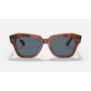 Ray Ban State Street Collection Online Exclusives RB2132 Blue Classic Havana On Transparent Beige Sunglasses