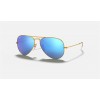 Ray Ban Aviator Flash Lenses RB3025 Blue Flash Gold Sunglasses