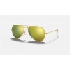 Ray Ban Aviator Flash Lenses RB3025 Yellow Flash Gold Sunglasses