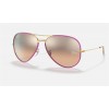 Ray Ban Aviator Full Color Legend RB3025 Silver Mirror Violet Sunglasses