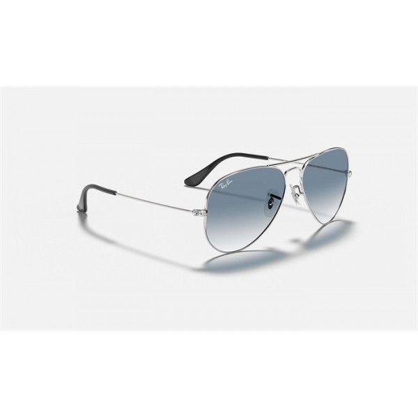 Ray Ban Aviator Gradient RB3025 Blue/Gray Gradient Silver Sunglasses