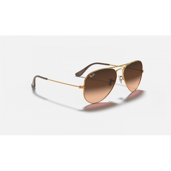 Ray Ban Aviator Gradient RB3025 Pink/Brown Gradient Bronze-Copper Sunglasses