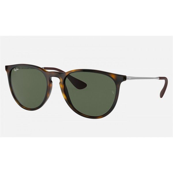 Ray Ban Erika Classic RB4171 Classic + Tortoise Frame Green Classic Lens Sunglasses