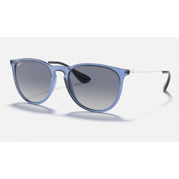 Ray Ban Erika Color Mix RB4171 + Shiny Transparent Blue Frame Blue Lens Sunglasses