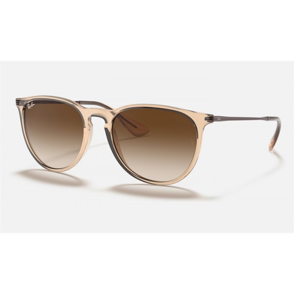 Ray Ban Erika Color Mix RB4171 + Shiny Transparent Brown Frame Brown Lens Sunglasses