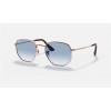 Ray Ban Hexagonal Collection RB3548 Light Blue Gradient Bronze-Copper Sunglasses