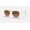 Ray Ban Hexagonal Flat Lenses RB3548 + Gold Frame Brown Lens Sunglasses