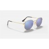 Ray Ban Hexagonal Flat Lenses RB3548 Flash + Gold Frame Light Blue Flash Lens Sunglasses