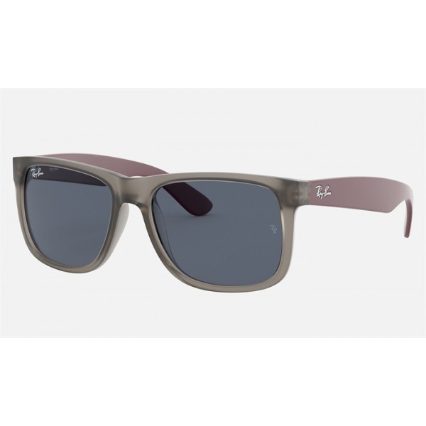 Ray Ban Justin Color Mix Low Bridge Fit RB4165 Classic + Transparent Grey Frame Grey Classic Lens Sunglasses