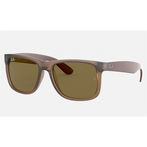 Ray Ban Justin Color Mix RB4165 Classic B-15 + Transparent Brown Frame Dark Brown Classic Lens Sunglasses