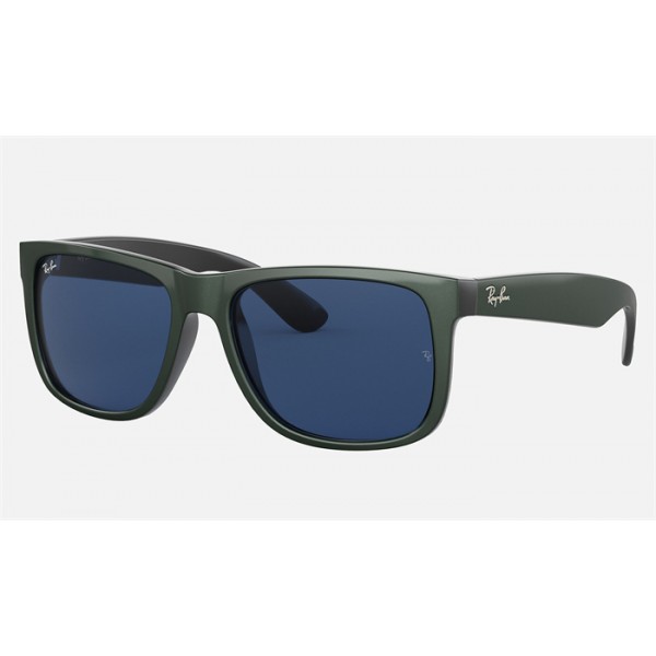 Ray Ban Justin Color Mix RB4165 Classic + Green Frame Dark Blue Classic Lens Sunglasses