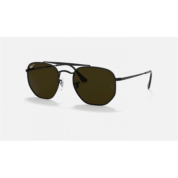 Ray Ban Marshal RB3648 Black Frame Polarized Green Classic G-15 Lens Sunglasses