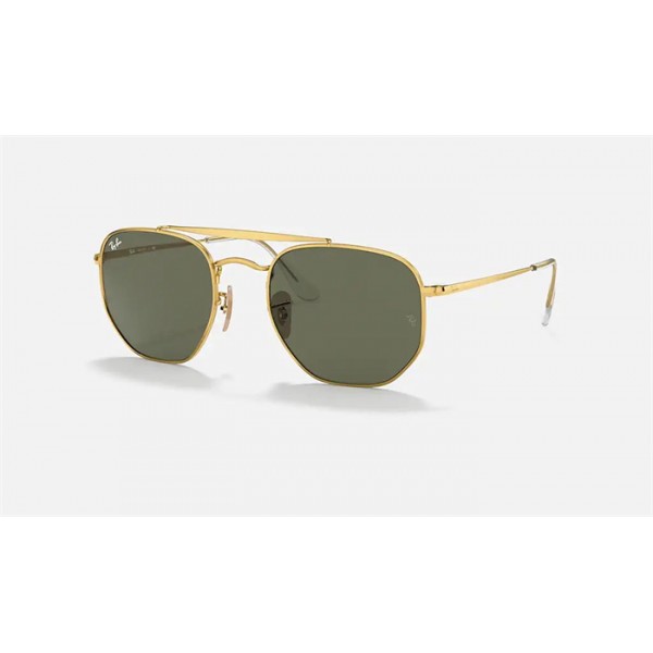 Ray Ban Marshal RB3648 Gold Frame Green Solid Lens Sunglasses