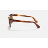 Ray Ban Meteor Classic RB2168 Striped Havana Frame Brown Solid Lens Sunglasses