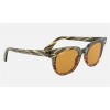 Ray Ban Meteor Striped Havana RB2168 Striped Green Gradient Brown Frame Yellow Washed Lens Sunglasses