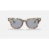 Ray Ban Meteor Striped Havana RB2168 Striped Grey Gradient Brown Frame Blue Solid Lens Sunglasses