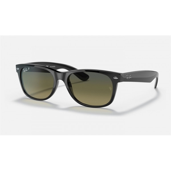 Ray Ban New Wayfarer @Collection RB2132 Polarized Gradient + Black Frame Blue/Green Gradient Lens Sunglasses