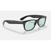 Ray Ban New Wayfarer Color Mix Low Bridge Fit RB2132 Classic + Black Frame Blue/Grey Classic Lens Sunglasses