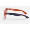 Ray Ban New Wayfarer Color Mix RB2132 Gradient + Blue Frame Light Blue Gradient Lens Sunglasses
