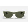 Ray Ban New Wayfarer Color Mix RB2132 Classic G-15 + Green Frame Green Classic G-15 Lens Sunglasses
