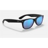Ray Ban New Wayfarer Flash Low Bridge Fit RB2132 Flash + Black Frame Blue Flash Lens Sunglasses