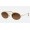 Ray Ban Oval Double Bridge RB3847 Brown Gold Sunglasses