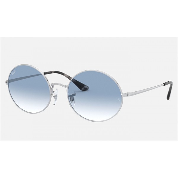 Ray Ban Oval RB1970 Blue Silver Sunglasses