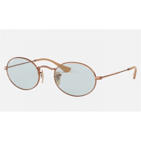 Ray Ban Oval Washed Evolve RB3547 Light Blue Photochromic Evolve Copper Sunglasses