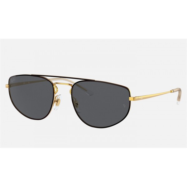 Ray Ban RB3668 Grey Classic Shiny Gold Sunglasses