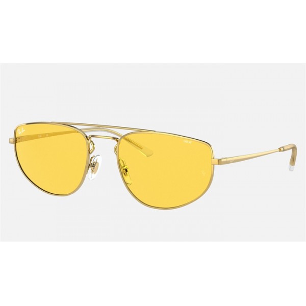 Ray Ban RB3668 Yellow Photochromic Shiny Gold Sunglasses