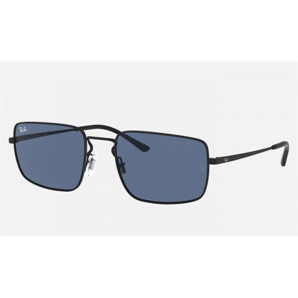 Ray Ban RB3669 Dark Blue Classic Rubber Black Sunglasses