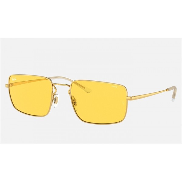 Ray Ban RB3669 Yellow Photochromic Shiny Gold Sunglasses