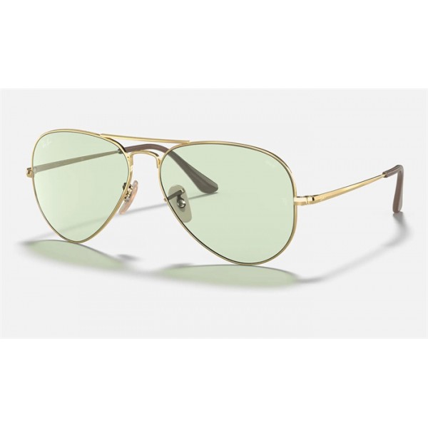 Ray Ban RB3689 Solid Green Photochromic Evolve Gold Sunglasses