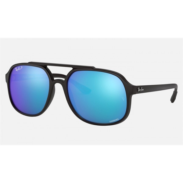 Ray Ban RB4312 Chromance Blue Mirror Chromance Black Sunglasses