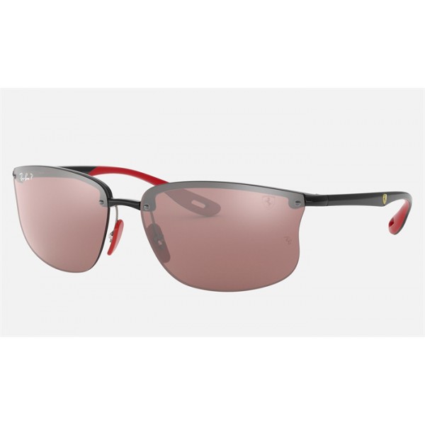 Ray Ban RB4322 Chromance Green Classic Black With Red Sunglasses