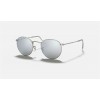 Ray Ban Round Flash Lenses RB3447 Flash + Silver Frame Silver Flash Lens Sunglasses