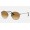 Ray Ban Round Flat Lenses RB3447 Gradient + Gunmetal Frame Light Brown Gradient Lens Sunglasses