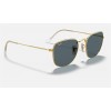 Ray Ban Round Frank Legend RB3857 Classic + Gold Frame Blue Classic Lens Sunglasses