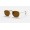 Ray Ban Round Hexagonal Flat Lenses RB3548 Polarized Classic B-15 + Gold Frame Brown Classic B-15 Lens Sunglasses