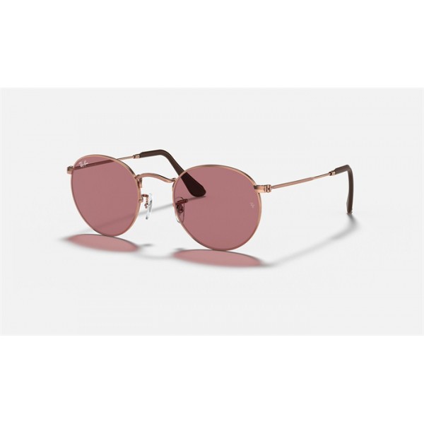 Ray Ban Round Metal @Collection RB3447 Classic + Bronze-Copper Frame Violet Classic Lens Sunglasses