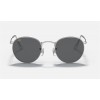 Ray Ban Round Metal Legend RB3447 Classic + Shiny Silver Frame Dark Grey Classic Lens Sunglasses