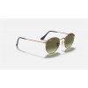 Ray Ban Round Metal RB3447 Bronze-Copper Frame Green Gradient Lens Sunglasses