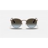 Ray Ban Round Metal RB3447 Gradient + Bronze-Copper Frame Blue/Brown Gradient Lens Sunglasses